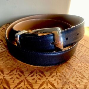 Talbots Black 100% Leather -Made in Italy 🇮🇹 Belt-Gold Buckle-Size L